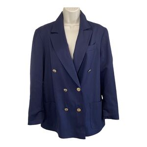 Almost Famous - Navy Wool Double Breasted Blazer - Size M-L